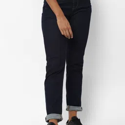 AMERICAN EAGLE OUTFITTERS Women Navy Blue Regular Fit Mid-Rise Clean Look Stretchable Jeans-picture-22