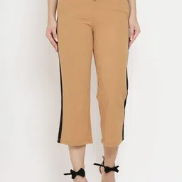 Westwood Women Beige Relaxed Loose Fit Striped Regular Trousers-picture-16