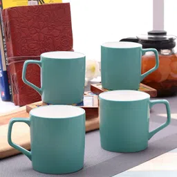 CLAY CRAFT Teal Blue 4 Pcs Ceramic Mug Set-picture-31