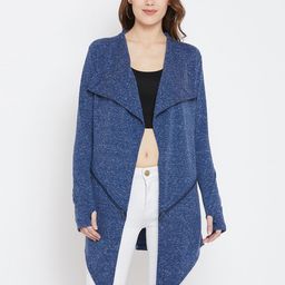 Hypernation Blue Solid Open Front Shrug-picture-28