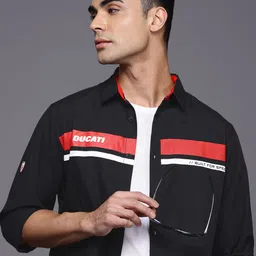 Ducati Pure Cotton Striped Casual Shirt-image-37