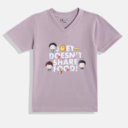 Eteenz Kids Boys Friends Printed V-Neck T-Shirt image 1