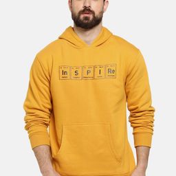 Campus Sutra Men Mustard Printed Hooded Sweatshirt-picture-45