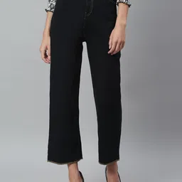 Kotty Women Black No Fade Clean Look Flared Jeans-image-49