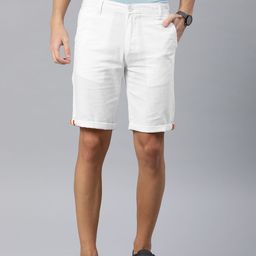 IVOC Men White Solid Slim Fit Regular Shorts-picture-18