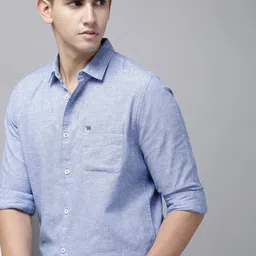 THE BEAR HOUSE Men Blue Cotton Slim Fit Striped Casual Shirt-picture-35