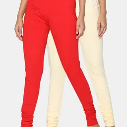 TSG Bliss Women Pack Of 2 Solid Churidar Leggings-picture-33