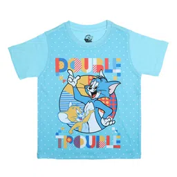Tom & Jerry Boys Blue Printed Round Neck T-shirt-picture-47
