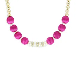 AKSHARA Girls Gold-Toned & Pink Synthetic Handcrafted Necklace-picture-38