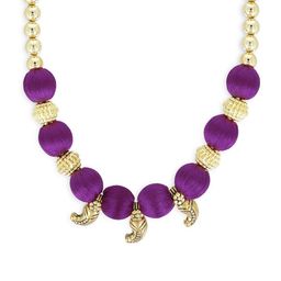AKSHARA Girls Gold-Toned & Purple Synthetic Handcrafted Necklace-picture-49