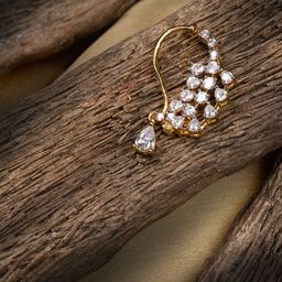 Saraf RS Jewellery Gold-Plated White AD-Studded Handcrafted Maharashtrian Vilandi Nosepin-picture-39
