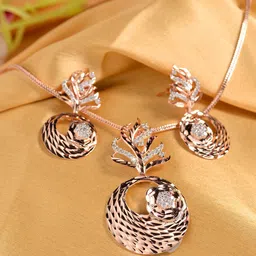 Saraf RS Jewellery Rose Gold-Plated White AD-Studded Handcrafted Jewellery Set-picture-18