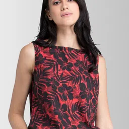 FableStreet Women Red & Black Floral Printed Top-picture-41