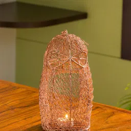 ExclusiveLane The Spectacled Owl Mesh Showpiece cum Hanging & Table Tea-Light Holder-image-26