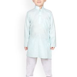 SG YUVRAJ Boys Blue & White Solid Kurta with Pyjamas-picture-37