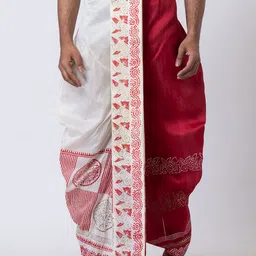 Nakshi Men Dupion Handblock Printed Dhoti-picture-36
