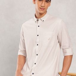 Nautica Pure Cotton Slim Fit Striped Casual Shirt-picture-43