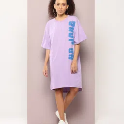 Kook N Keech Printed Cotton T-shirt Dress-image-9