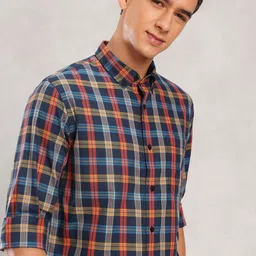 Nautica Pure Cotton Slim Fit Checked Casual Shirt-picture-33