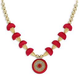 AKSHARA Girls Gold-Plated & Red Alloy Handcrafted Necklace-picture-36