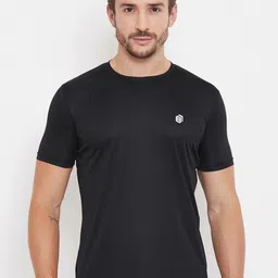 Bishop Cotton Men Black Solid Round Neck T-shirt-picture-18