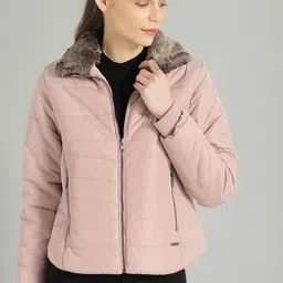 The Roadster Lifestyle Co Women Pink Solid Puffer Jacket image 1