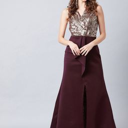 Athena Burgundy Embellished Maxi Dress-picture-9