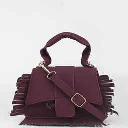 LULU & SKY Textured PU Oversized Structured Handheld Bag with Tasselled-picture-13