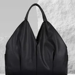 MINI WESST Women Solid PU Oversized Structured Hobo Bag with Bow Detail-picture-20