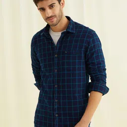 Red Flame Men Grid Tattersall Checks Opaque Checked Casual Shirt-picture-29