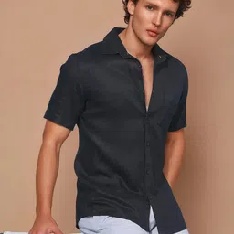 Crimsoune Club Classic Spread Collar Slim Fit Linen Casual Shirt-picture-39
