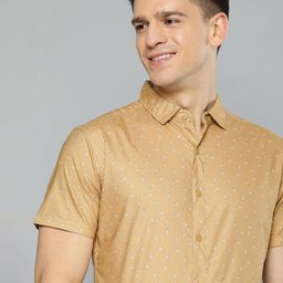 Mast & Harbour Men Beige Regular Fit Classic Printed Cotton Casual Shirt-picture-39