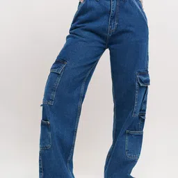 FREAKINS Women Relaxed Fit Mid-Rise Light Fade Pure Cotton Jeans-image-1