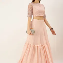 Ethnovog Pink Ready to Wear Lehenga  Blouse-image-33
