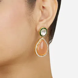 Zaveri Pearls Gold-Plated Austrian Diamonds Studded Drop Earrings-picture-26
