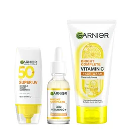 Garnier Set of Vitamin C Face Wash 100g + Super UV SPF50 Sunscreen 30ml + Face Serum 30ml-picture-22