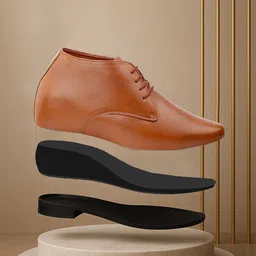 Bxxy Men 9 Cm Hidden Height Increasing Casual Block-Heeled Regular Boots-picture-16