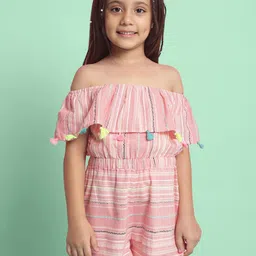Nauti Nati Girls Striped Self Designed Off-Shoulder Jumpsuit-picture-25