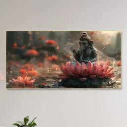 nestroots Black & Pink 1 Piece Canvas Religious Wall Paintings-picture-19