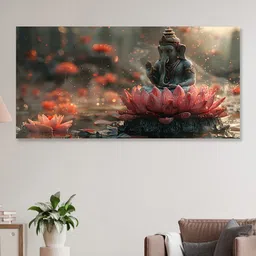 nestroots Pink & Black 1 Piece Canvas Religious Wall Paintings-image-14