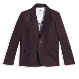 CHARCHIT Boys Checked Single-Breasted Party Blazer With T-Shirt-picture-25