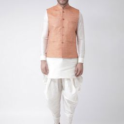 DEYANN Men Off-White Self Design Kurta with Patiala-picture-43
