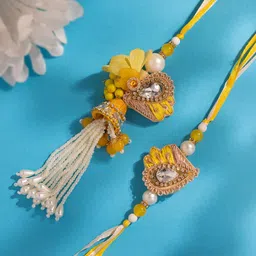 Voylla Thread Of Love Designer Beaded Bhaiya Bhabhi Rakhi With Roli Chawal-picture-58