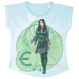 Marvel by Wear Your Mind Girls Blue & Green Printed T-shirt-picture-34