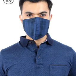 Be Indi Unisex Blue Pack Of 10 3-Ply Anti-Microbial Reusable Cloth Masks-picture-29
