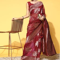 Saree mall Ethnic Motifs Saree With Woven Design Border-picture-0