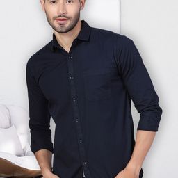D Finish Smart Fit Spread Collar Pure Cotton Casual Shirt-picture-38