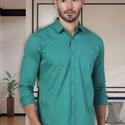 D Finish Smart Fit Spread Collar Pure Cotton Casual Shirt-picture-34