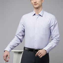 Arrow Manhattan Slim Fit Striped Pure Cotton Formal Shirt-image-40