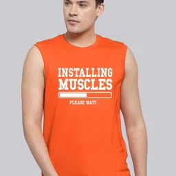 Friskers Typography Printed Sleeveless Bio Wash Pure Cotton Slim Fit T-shirt-image-56